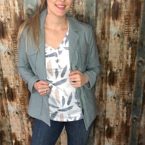 Sage Cotton Utility Jacket - Picture 1 of 12